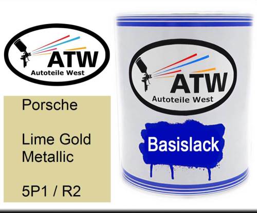Porsche, Lime Gold Metallic, 5P1 / R2: 1L Lackdose, von ATW Autoteile West.